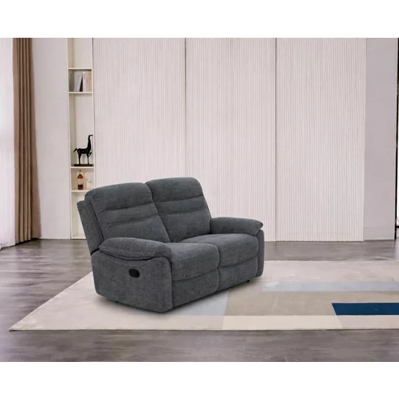 Canapea cu Recliner Luvia 9939M, 2 Locuri, Actionare Electrica, 145x91x100 h cm, Stofa Gri picture - 1