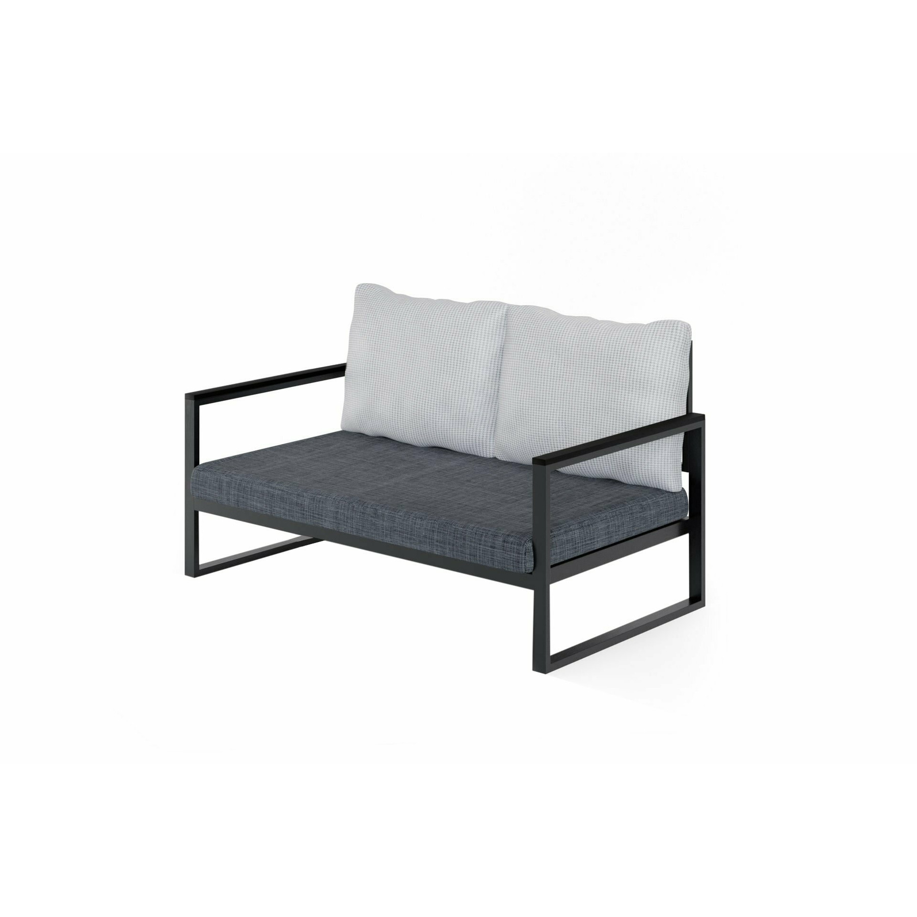Canapea de gradina/terasa mtlbhc120002, 128x65x75 cm, gri/negru