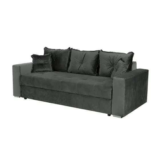 Canapea Extensibila Alastaro, 235x110x77 h cm, Stofa tip Catifea, Gri Inchis picture - 2