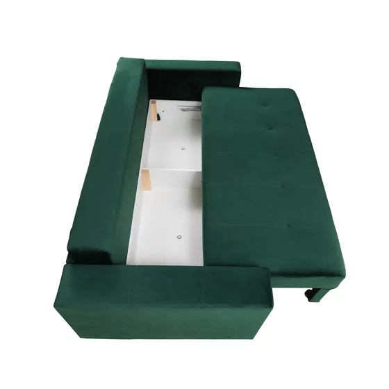 Canapea Extensibila Alastaro, 235x110x77 h cm, Stofa tip Catifea, Verde Inchis picture - 4