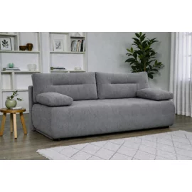 Canapea Extensibila Allegro 195x100x85 cm, Catifea Raiata, Gri Inchis