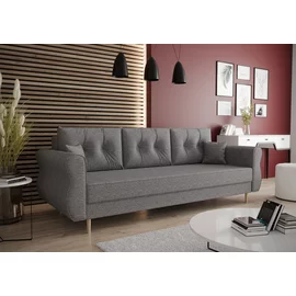 Canapea Extensibila Apartado, 225x75x90 h cm, Stofa, Gri Inchis