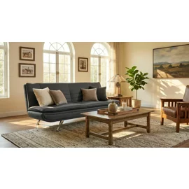 Canapea Extensibila Birke, 190.5x95.5x94 h cm, Stofa Gri