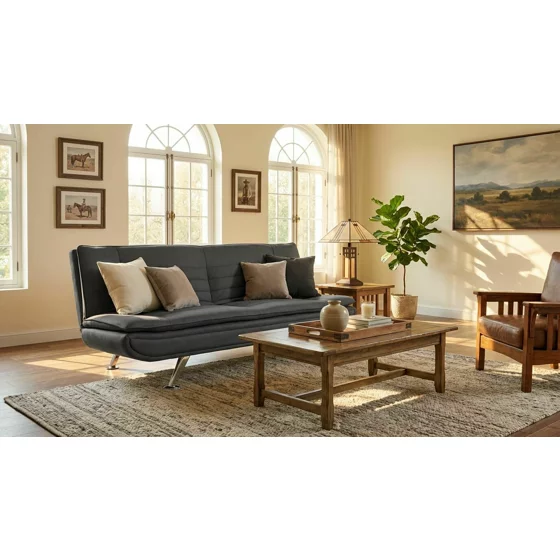 Canapea Extensibila Birke, 190.5x95.5x94 h cm, Stofa Gri picture - 1