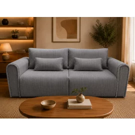 Canapea Extensibila Bodo, 233x115x93 h cm, Stofa Raiata Tillia 90 Gri
