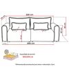 Canapea Extensibila Bodo, 250x115x90 h cm, Stofa Raiata Tillia 17 Maro picture - 5