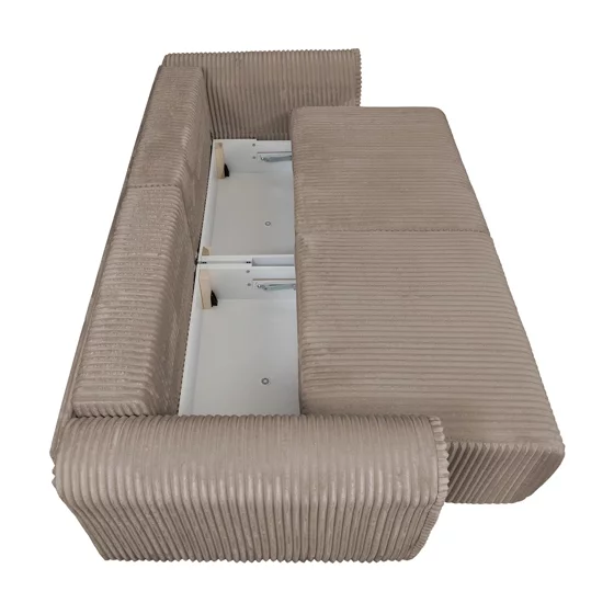 Canapea Extensibila Bodo, 250x115x90 h cm, Stofa Raiata Tillia 17 Maro picture - 4