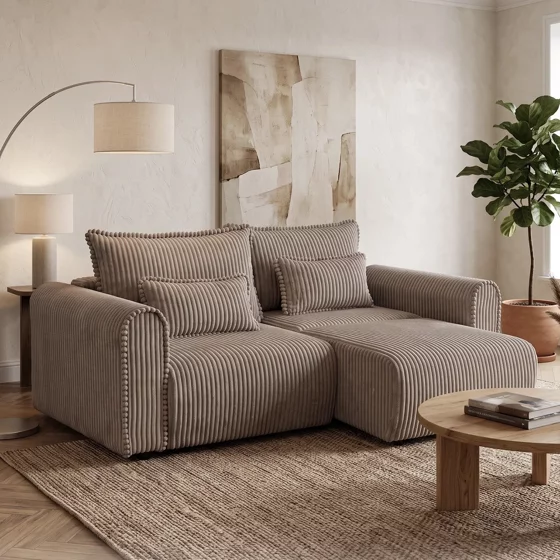 Canapea Extensibila Bodo, 250x115x90 h cm, Stofa Raiata Tillia 17 Maro picture - 7