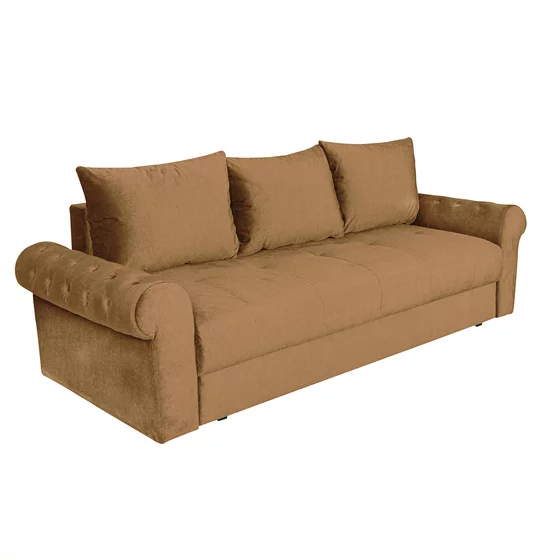 Canapea Extensibila Classic, 243x100x72 h cm, Stofa Tip Catifea, Camel picture - 4