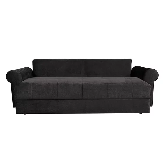 Canapea Extensibila Classic, 243x100x72 h cm, Stofa Tip Catifea Gri Inchis picture - 4