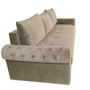 Canapea Extensibila Classic, 243x100x72 h cm, Stofa Tip Catifea, Sand Beige picture - 4