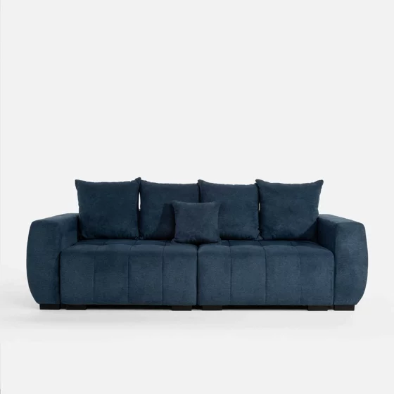 Canapea Extensibila Cortona, 252x105x94 h cm, Stofa, Albastra picture - 1