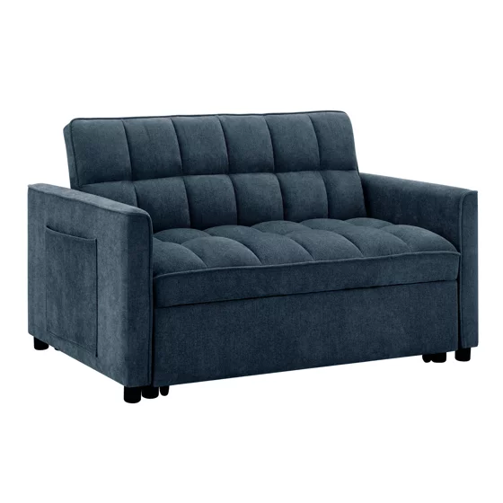 Canapea Extensibila Fabillo, 2 Locuri, 137x94x85 h cm, Stofa Albastra picture - 3