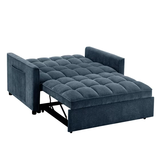 Canapea Extensibila Fabillo, 2 Locuri, 137x94x85 h cm, Stofa Albastra picture - 6