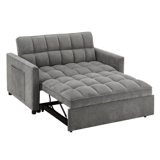 Canapea Extensibila Fabillo, 2 Locuri, 137x94x85 h cm, Stofa Gri picture - 4