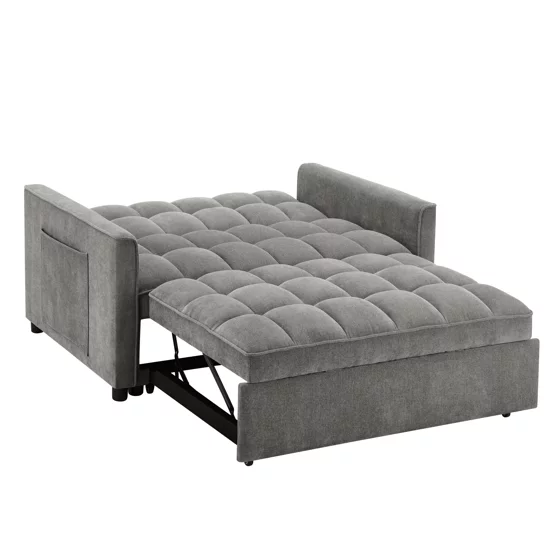 Canapea Extensibila Fabillo, 2 Locuri, 137x94x85 h cm, Stofa Gri picture - 5