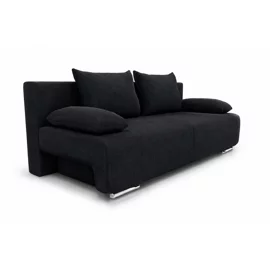 Canapea Extensibila Georgia, 194x93x72 h cm, Stofa Tip Catifea Neagra