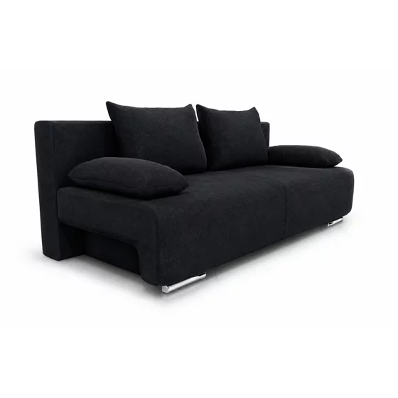 Canapea Extensibila Georgia, 194x93x72 h cm, Stofa Tip Catifea Neagra picture - 1