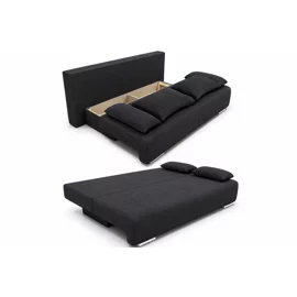 Canapea Extensibila Georgia, 194x93x72 h cm, Stofa Tip Catifea Neagra