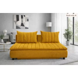 Canapea Extensibila Horus, 208x95x102 h cm, Stofa Galben Curry