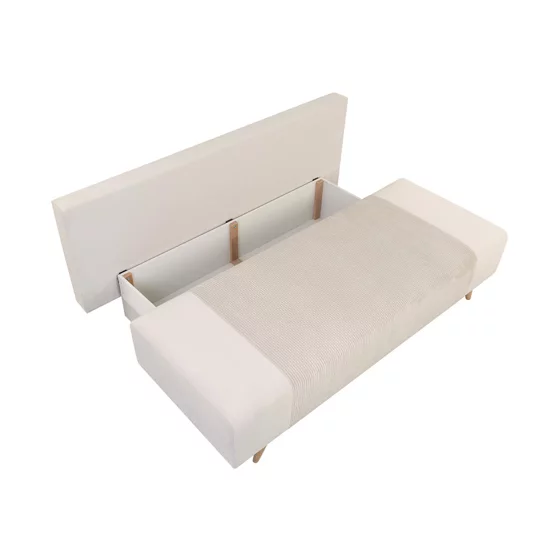 Canapea Extensibila Leon, 191x89x92 h cm, Stofa, Beige Deschis picture - 4