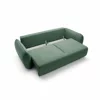 Canapea Extensibila Maloy, 252x103x 89 h cm, Catifea, Verde picture - 4