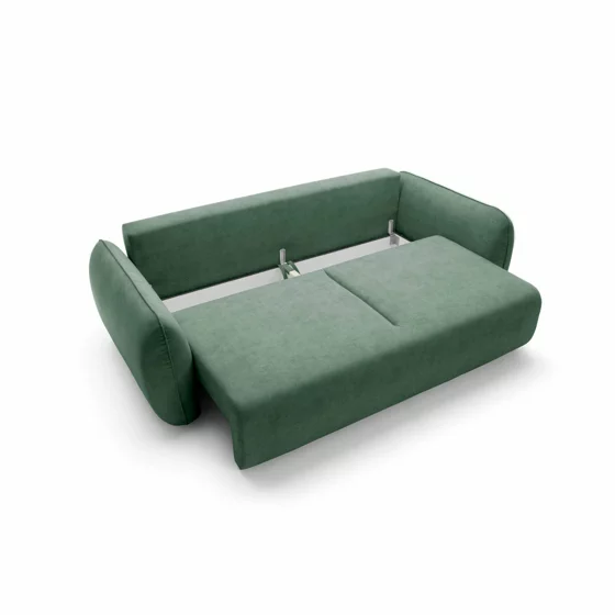 Canapea Extensibila Maloy, 252x103x 89 h cm, Catifea, Verde picture - 4