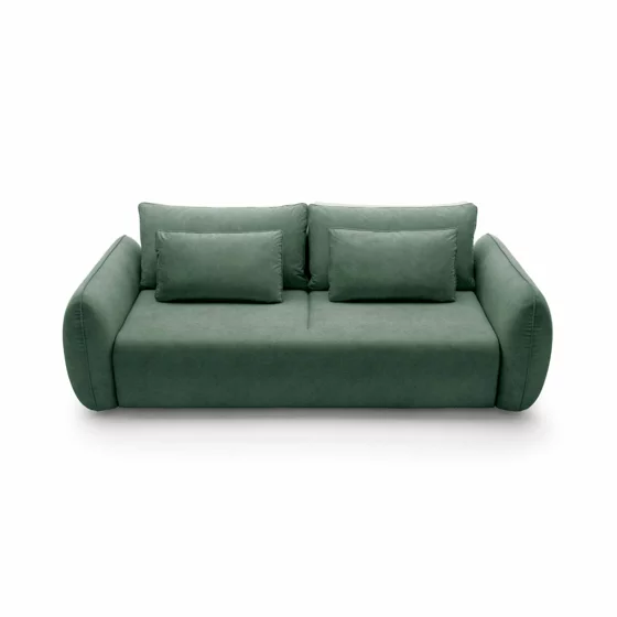 Canapea Extensibila Maloy, 252x103x 89 h cm, Catifea, Verde picture - 6