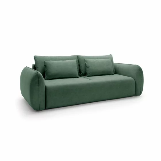 Canapea Extensibila Maloy, 252x103x 89 h cm, Catifea, Verde picture - 8