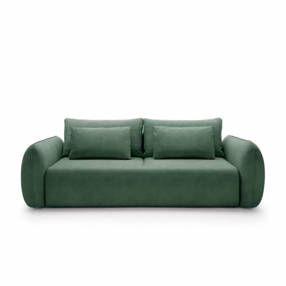 Canapea Extensibila Maloy, 252x103x 89 h cm, Catifea, Verde picture - 2