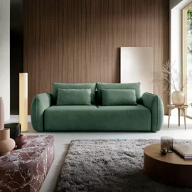 Canapea Extensibila Maloy, 252x103x 89 h cm, Catifea, Verde