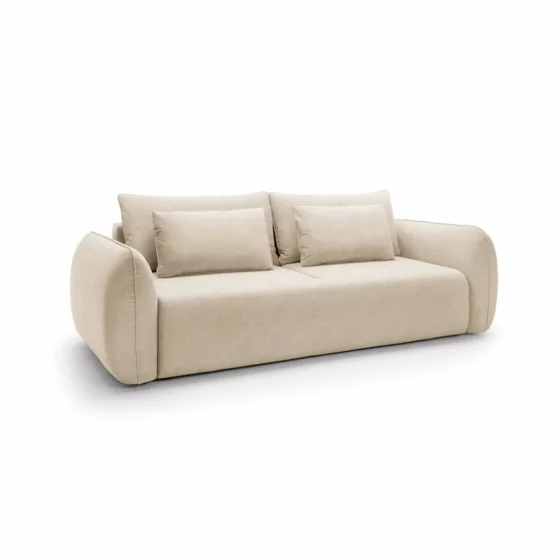 Canapea Extensibila Maloy, 252x103x 89 h cm, Catifea, Beige picture - 8