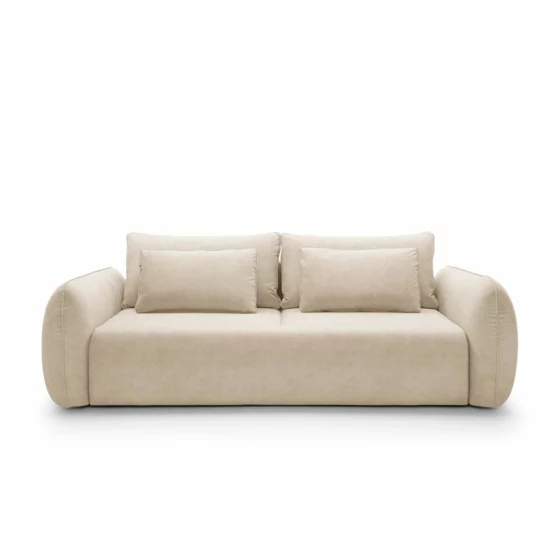Canapea Extensibila Maloy, 252x103x 89 h cm, Catifea, Beige picture - 2