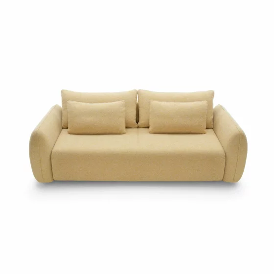 Canapea Extensibila Maloy, 252x103x 89 h cm, Stofa, Galben Deschis picture - 3