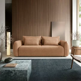 Canapea Extensibila Maloy, 252x103x 89 h cm, Stofa, Rust