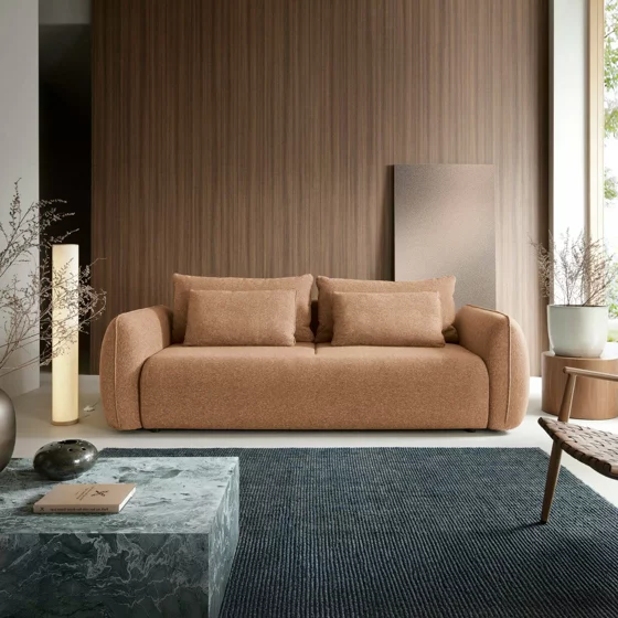 Canapea Extensibila Maloy, 252x103x 89 h cm, Stofa, Rust picture - 1