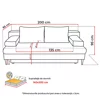 Canapea Extensibila Maranello, 3L, 200x95x95 cm, Stofa Gri picture - 7