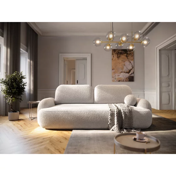 Canapea Extensibila Molly, 255x121x94 h cm, Boucle, Grej picture - 1
