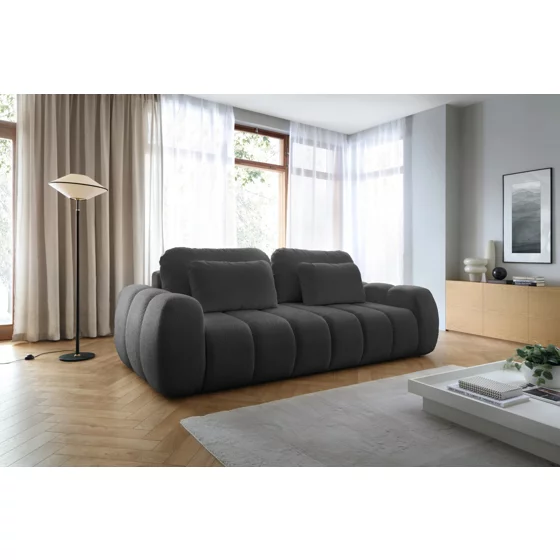 Canapea Extensibila Mooma, 258x115x89 cm, Stofa Boucle Abriamo 08, Grafit picture - 1