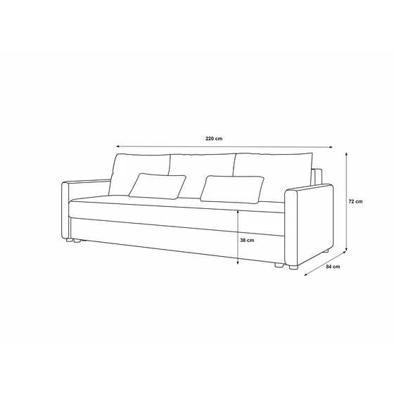 Canapea Extensibila Mostar, 220x84x72 h cm, Stofa, Beige picture - 8