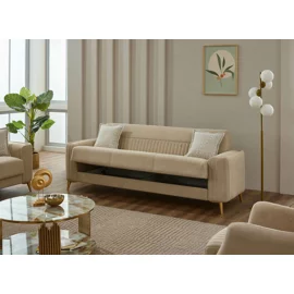 Canapea Extensibila Neo, 238x85x90 h cm, Catifea Beige Inchis