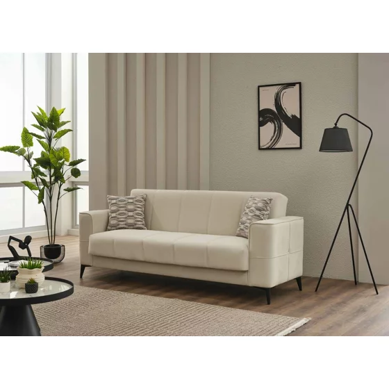 Canapea Extensibila Nova, 230x85x90 h cm, Stofa Beige Deschis picture - 1