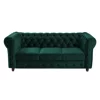 Canapea Extensibila Oxford 205x90x80 h cm, Stil Chesterfield, Catifea Verde picture - 1