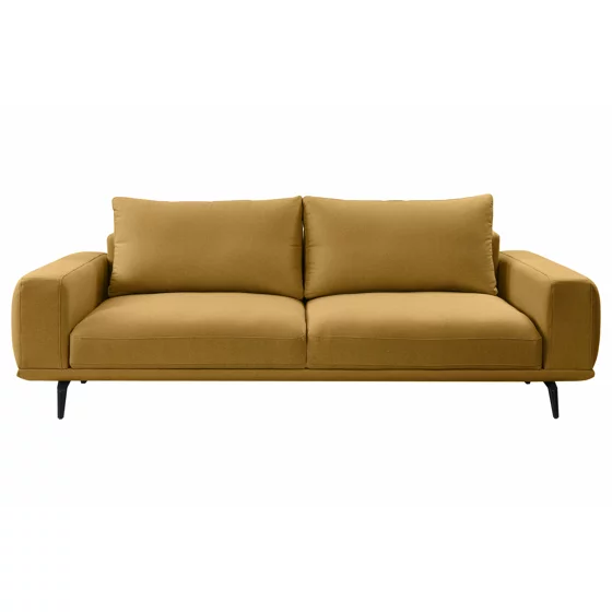 Canapea Extensibila Selene, 242x115x89 h cm, Stofa, Galben Mustar picture - 1