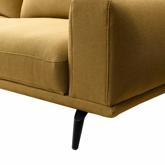 Canapea Extensibila Selene, 242x115x89 h cm, Stofa, Galben Mustar picture - 6
