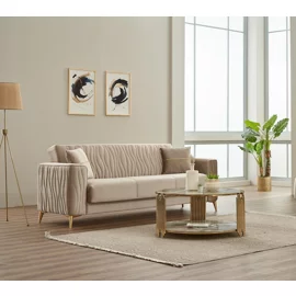 Canapea Extensibila Sunny, 230x85x90 h cm, Catifea Beige