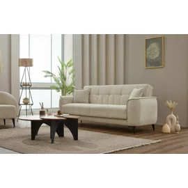 Canapea Extensibila Touch, 230x82x80 cm, Stofa, Crem
