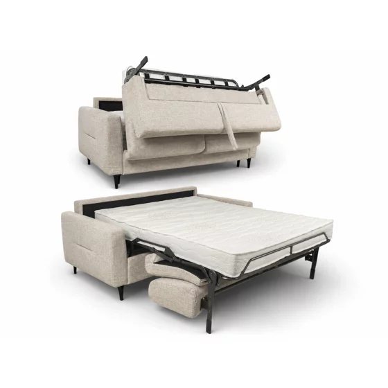 Canapea Extensibila Ultimo cu Sistem Ribalta, 196x102x98 h cm, Stofa Cremona, Gri Deschis picture - 2