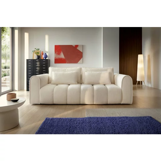 Canapea Extensibila Wavy Buddy, 260x106x89 h cm, Stofa, Beige picture - 1