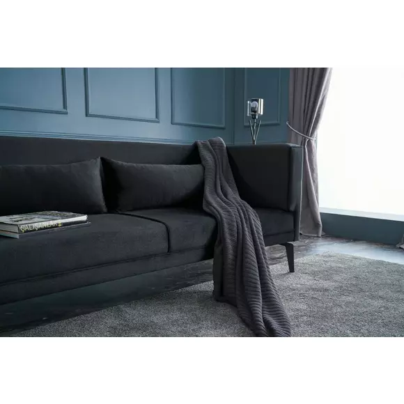 Canapea Fixa Ardosa, 197x81x76 h cm - Negru picture - 2